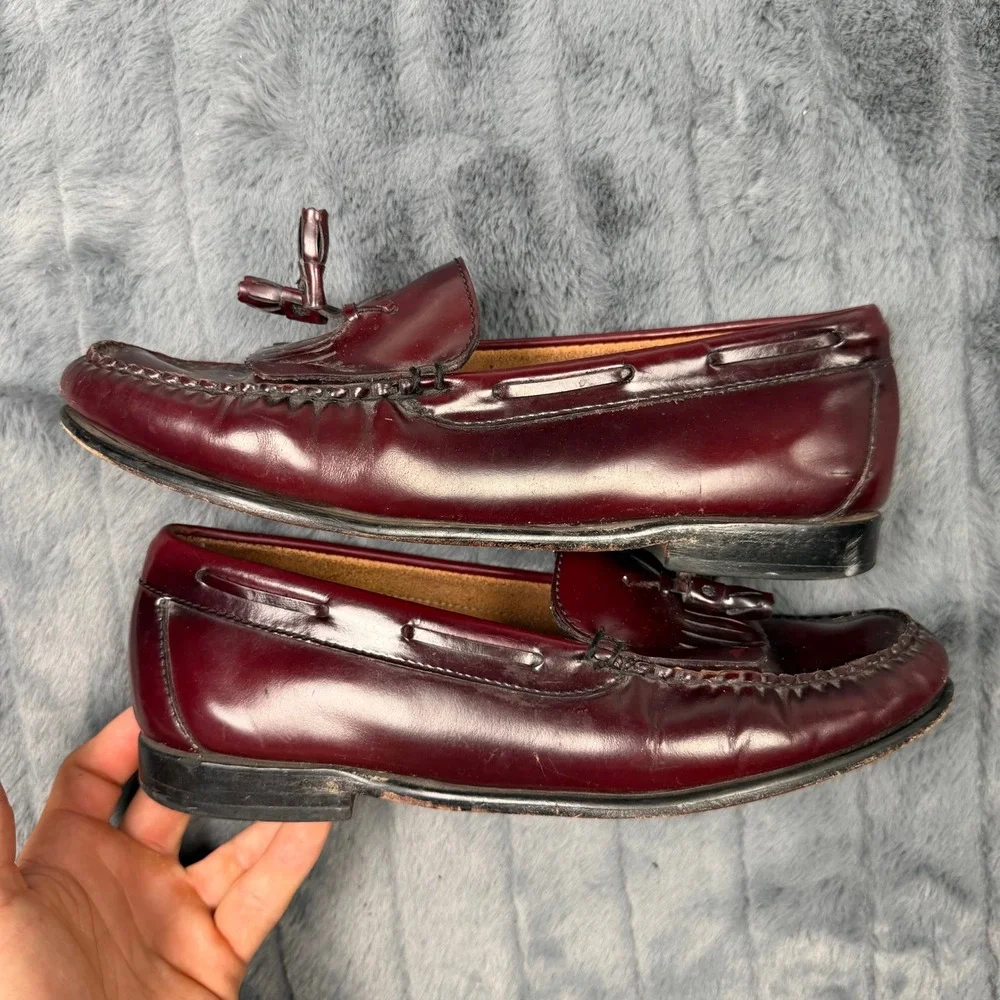 G.H. Bass Weejuns Tassel Loafers Mens 10 Burgundy Kiltie Leather 6152